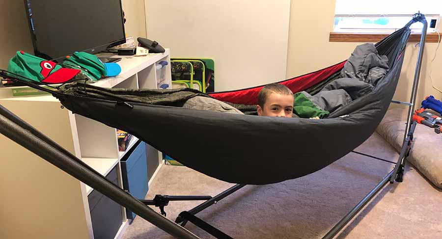 Hammock Stand in Bedroom