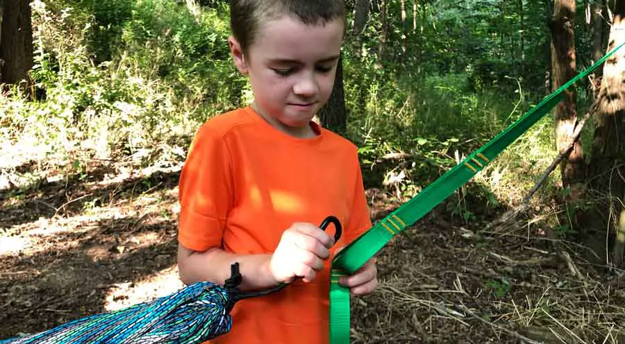 Kid Helping with Hammock