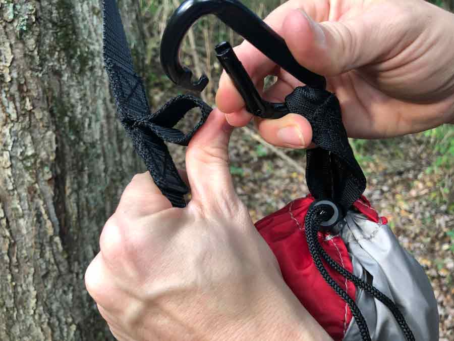 clip hammock strap into strap loop